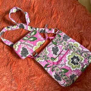 Vera bradley pink floral hipster & wallet
